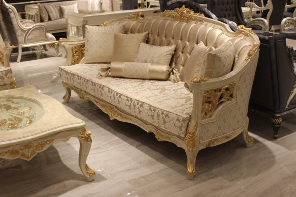 Exquisite Wohnzimmer Sofagarnitur 3+3 Sitzer modernen Setzen Beige Neu