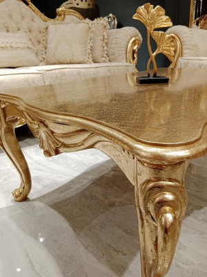 Couchtisch Tische Chesterfield Tisch Design Luxus Möbel Gold Holz Wohnzimmer Neu