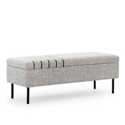 Moderne Graue Schlafzimmer Sitzbank Luxuriöse Bettbank Holzgestell Neu