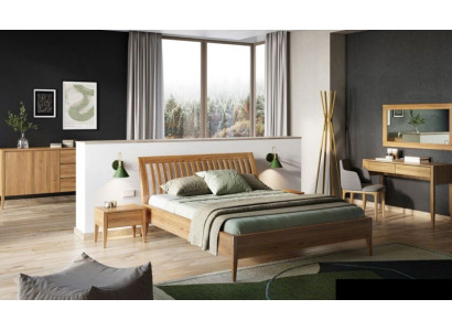 Bett Schlafzimmer Doppel Betten 3tlg. Set 2x Nachttische Massivholz Echtes Holz