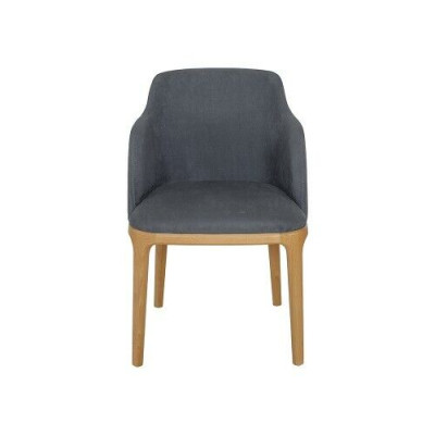 Stuhl Lehnstuhl Polster Stühle Lounge Massiv Holz Textil Holz Sessel Leder Neu