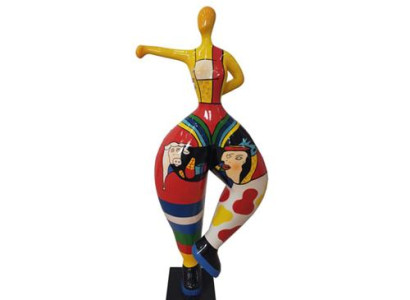 Abstrakte Figur Statue Bunt bemalte Statuen Skulpturen 132cm XXL Statue Plastik