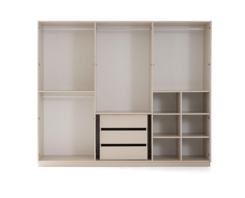 Schlafzimmer Garnitur Doppelbett Nachttische Braun 4tlg Holz Schrank