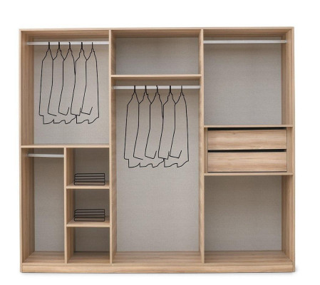 Holzschrank Schlafzimmerschrank Kleiderschrank Schrank Braun Spiegel