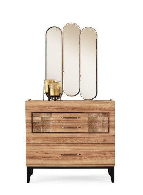 Komplette Schlafzimmermöbel Doppelbett Nachttische Braun 5tlg Kommode