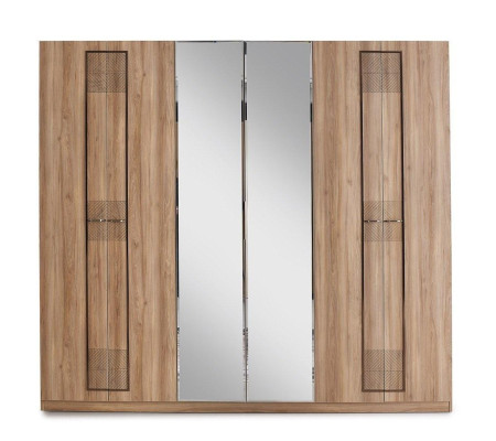 Schlafzimmer Garnitur Doppelbett Nachttische Braun Bett 4tlg Schrank