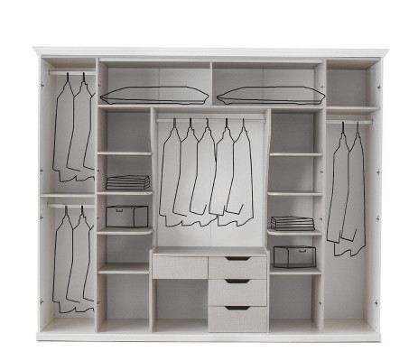 Kleiderschrank Holzschrank Schlafzimmerschrank Schrank Weiß Spiegel