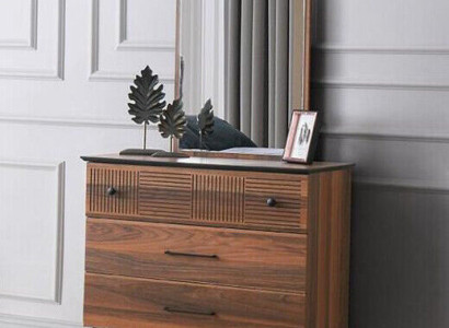 Kommode mit Spiegel Schrank Holzschrank Holz Braun Schlafzimmer