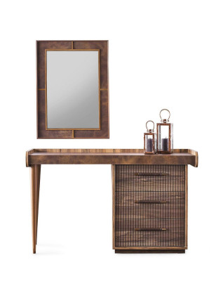Schminktisch Konsole Spiegel Frisiertisch Schminkkonsole Holz Braun