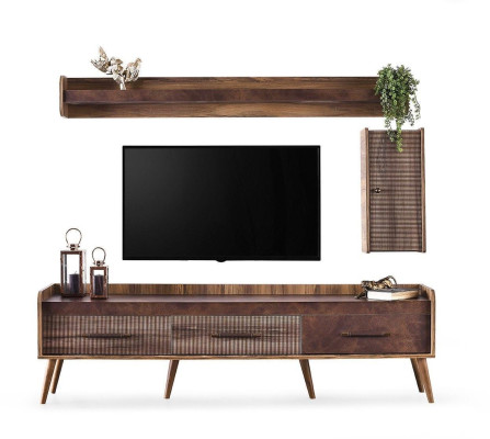 Essgruppe Esszimmer Essecke Esstisch Stühle Holz 10tlg RTV Tisch Braun