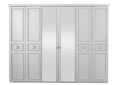 Schlafzimmerschrank Kleiderschrank Schrank Holzschrank Weiß Spiegel