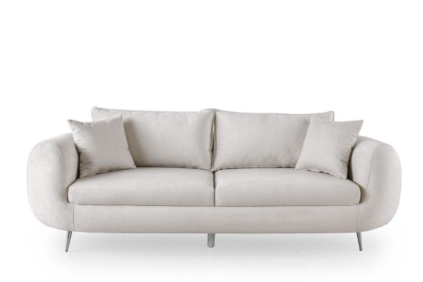 Stoffsofa Dreisitzer Couch Moderne Polstersofa Sofa 3 Sitzer Weiß