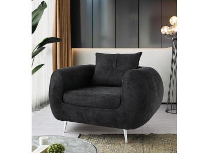 Sessel Stoffsessel Relax Einsitzer Clubsessel Ohrensessel Schwarz