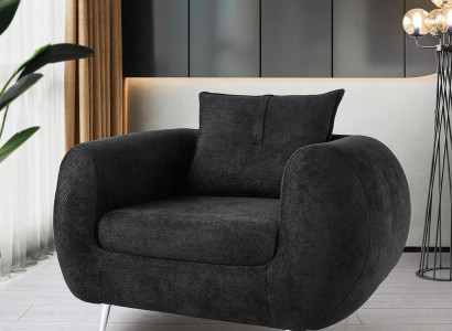 Sessel Stoffsessel Relax Einsitzer Clubsessel Ohrensessel Schwarz