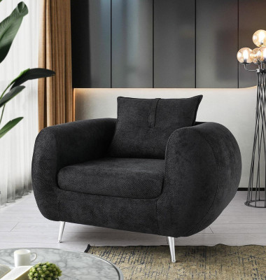 Komplette Couchgarnitur Dreisitzer Sessel Stoff Polstersofa 3tlg Weiß