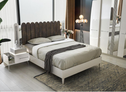 Schlafzimmer Garnitur Bett Nachttische Doppelbett Weiß Set 3tlg Möbel