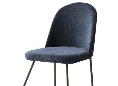 Esszimmerstuhl Stuhl Küchenstuhl Lehnstuhl Stoff Polster Blau Design