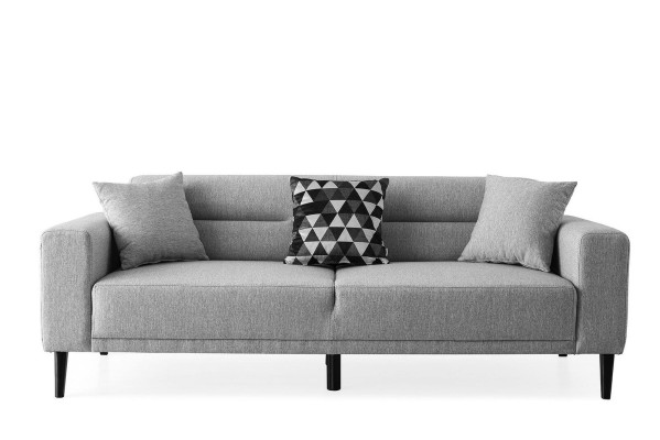 Dreisitzer Couch Polstersofa Stoffsofa Grau Sofa 3 Sitzer Klassischе