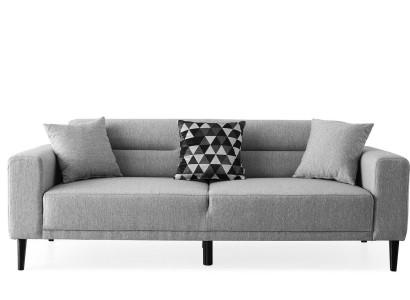 Dreisitzer Couch Polstersofa Stoffsofa Grau Sofa 3 Sitzer Klassischе