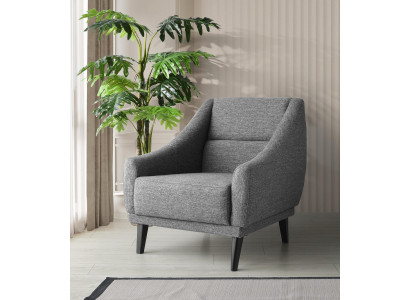 Sessel Ohrensessel Cocktailsessel Stoff Stoffsessel Grau Sitz Polster
