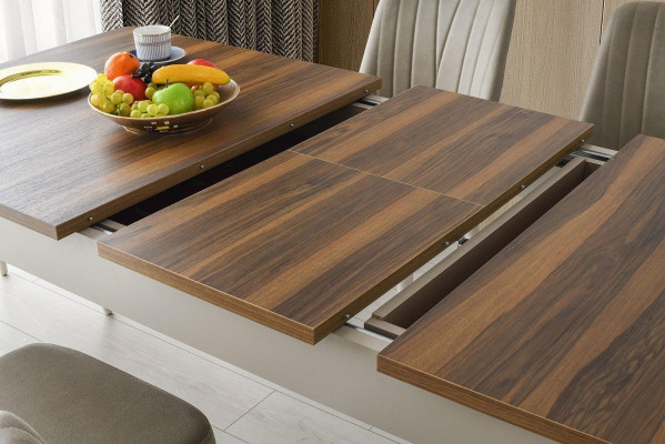 Esstisch Tisch Holztisch Essecke Beige Esszimmer Holz Ausziehbar