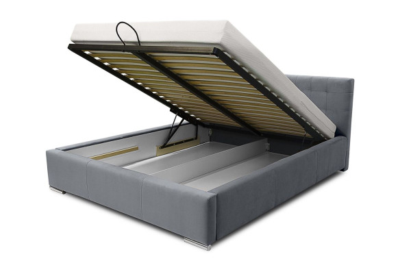 Bettrahmen Doppelbett Modern Ehebett Betten Polsterbett Grau Schlafzimmer 160 cm