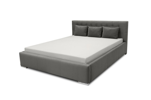 Bettrahmen Doppelbett Modern Ehebett Betten Polsterbett Grau Schlafzimmer 160 cm