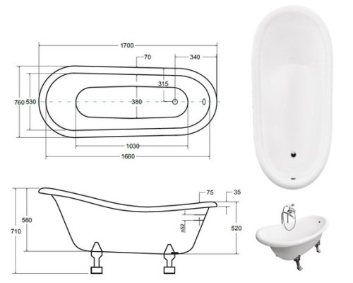 Exclusive Badewanne Weiß Bade Wannen freistehende Acrylwanne Design