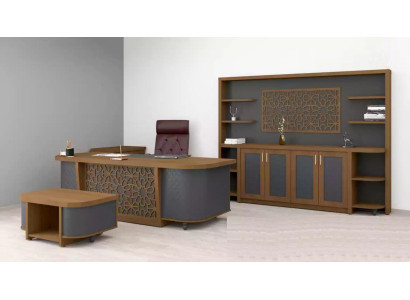Designer Büro Garnitur Arbeitszimmer Möbel Luxus Set Schreibtisch 4tlg