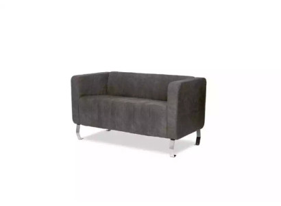 Schwarzer Zweisitzer Arbeitszimmermöbel Graue Luxus Couch Textilmöbel