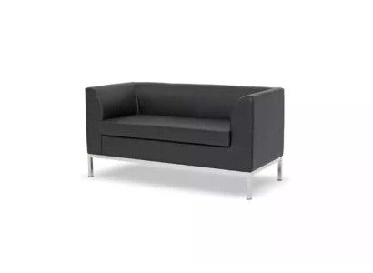 Arbeitszimmer Zweisitzer Schwarzes Textilcouch Büromöbel Sofa