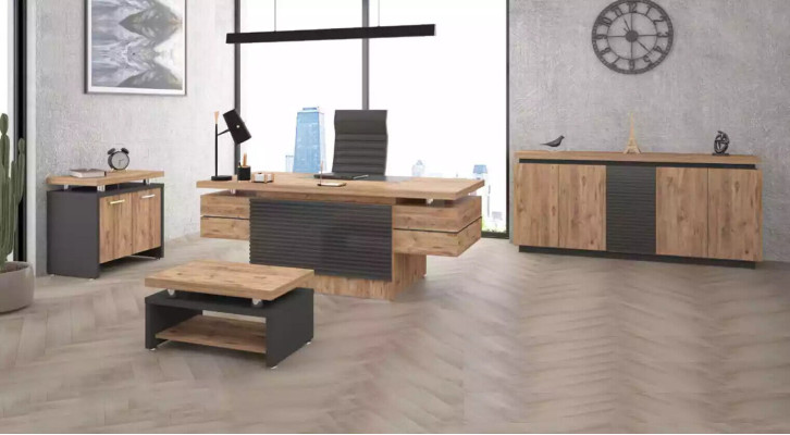 Luxus Büro Garnitur Arbeitszimmer Möbel Schreibtische Schrank 4tlg