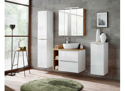 Design Badezimmer Möbel Bad 5 tlg. Set Garnitur Deko Schrank Waschbecken