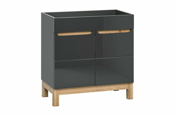 Grauer Waschtisch mit Unterschrank Hochwertige Waschbecken