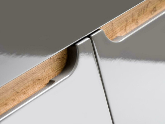 Grauer Waschtisch mit Unterschrank Hochwertige Waschbecken