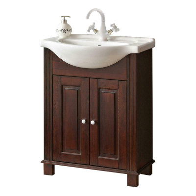 Brauner Waschtisch Unterschrank Hochwertige Waschbecken Badezimmer Möbel 65cm