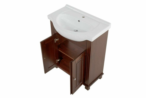 Brauner Waschtisch Unterschrank Hochwertige Waschbecken Badezimmer Möbel 65cm