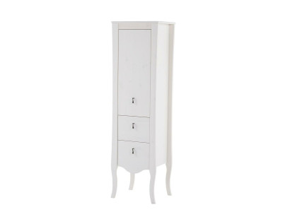 Badmöbel Badezimmer Schrank Holz Hochschrank weiß Badschrank