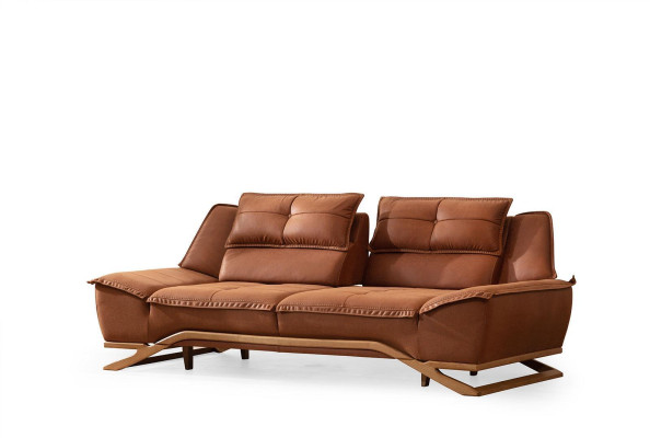 Sofagarnitur Stoffsofa Polstersofa Dreisitzer Sessel Braun Sofa 3tlg