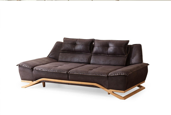 Sofagarnitur Stoffsofa Polstersofa Dreisitzer Sessel Braun Sofa 3tlg
