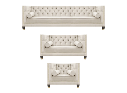 Polster Wohnzimmer Garnitur Designer Sofagarnitur Luxus Textil Sessel Neu