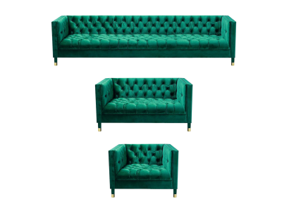 Chesterfield Garnitur Luxus Möbel Wohnzimmer Garnitur 3tlg Polster Stoff