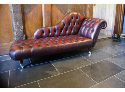 Lounge Club Chesterfield Sofa Liege 2 Sitzer Polster Liegen Chaiselongues Leder