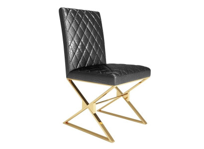 Stuhl 1x Ess Zimmer Club Stühle Polsterstuhl Sessel Metall Lounge Designer Neu