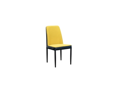 Stuhl 1x Ess Zimmer Polster Stuhl Sessel Fernseh Lounge Club Leder Textil Gelb