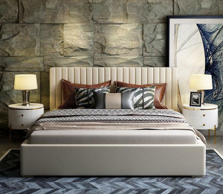 Designer Bett Schlafzimmer Doppelbett Betten Leder Hotel Luxus Polster 180/200cm