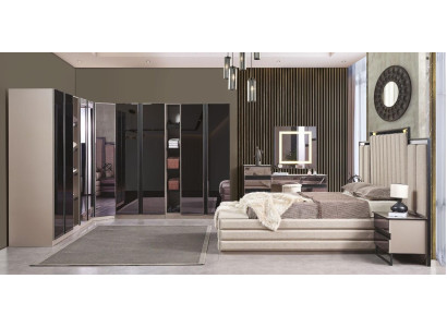 Luxus Schlafzimmer Set 6tlg Moderner Stil Holzmöbel Bett Schminktisch Set
