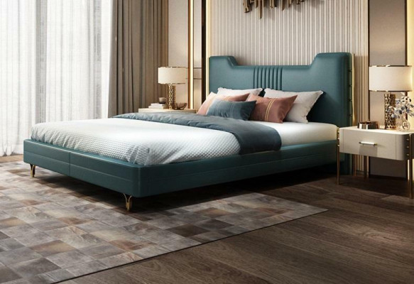 Modernes Designer Holz Bett Edles Möbel Doppel Betten Neu Schlafzimmer Polster