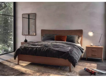 Schlafzimmer Set Luxus Bett 2x Nachttische Design neu braun 3tlg Modern