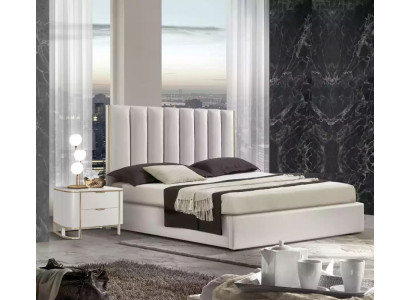 Schlafzimmer Set Luxus Bett 2x Nachttische Design neu weiß 3tlg Modern